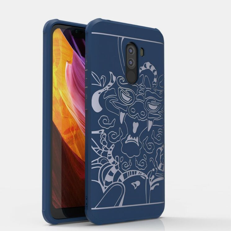 Захисний чохол UniCase Dragon Style для Xiaomi Pocophone F1 - Blue: фото 1 з 5