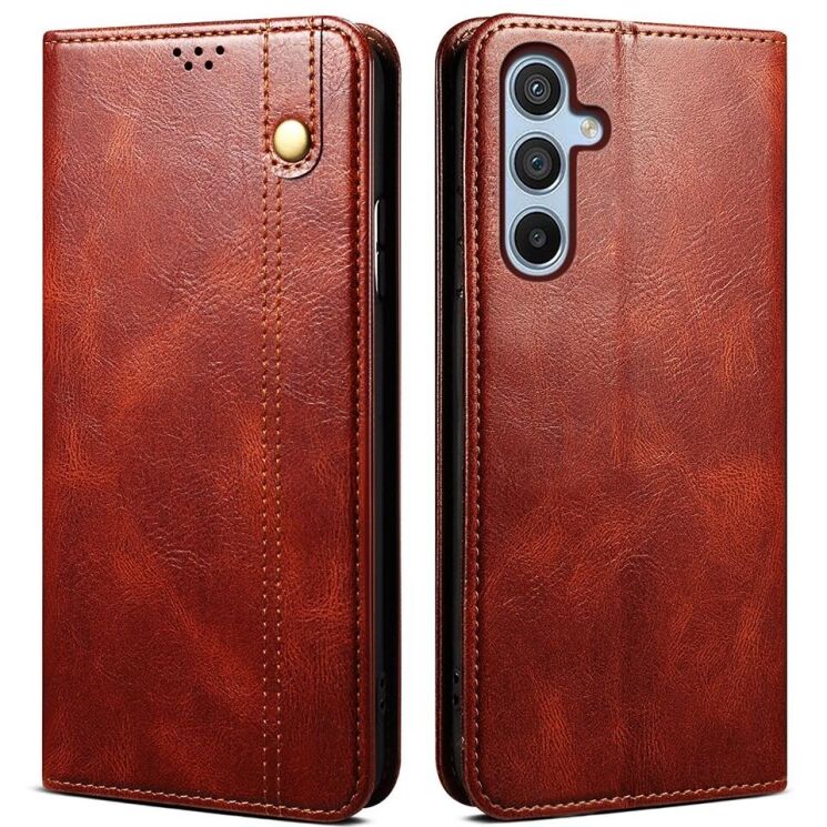 Защитный чехол UniCase Leather Wallet для Samsung Galaxy A24 (A245) - Brown: фото 1 из 8