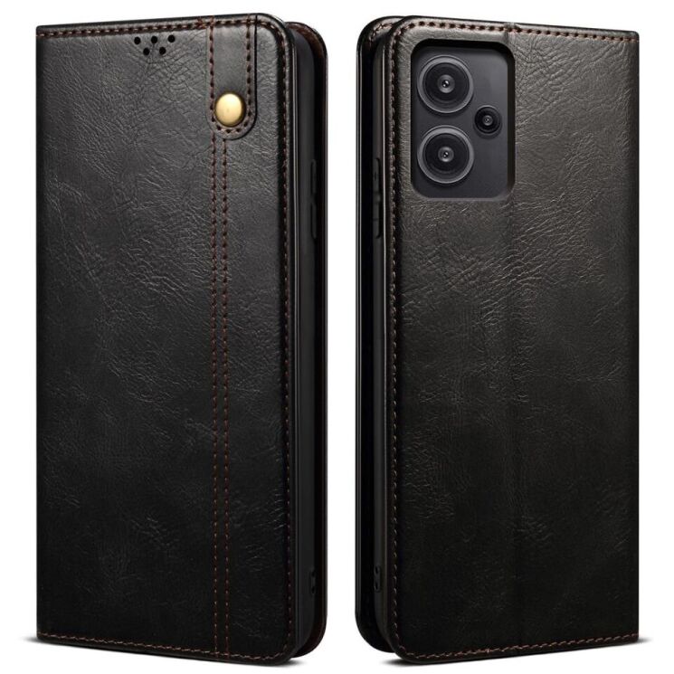 Защитный чехол UniCase Leather Wallet для Xiaomi Redmi Note 13 Pro+ - Black: фото 1 из 8
