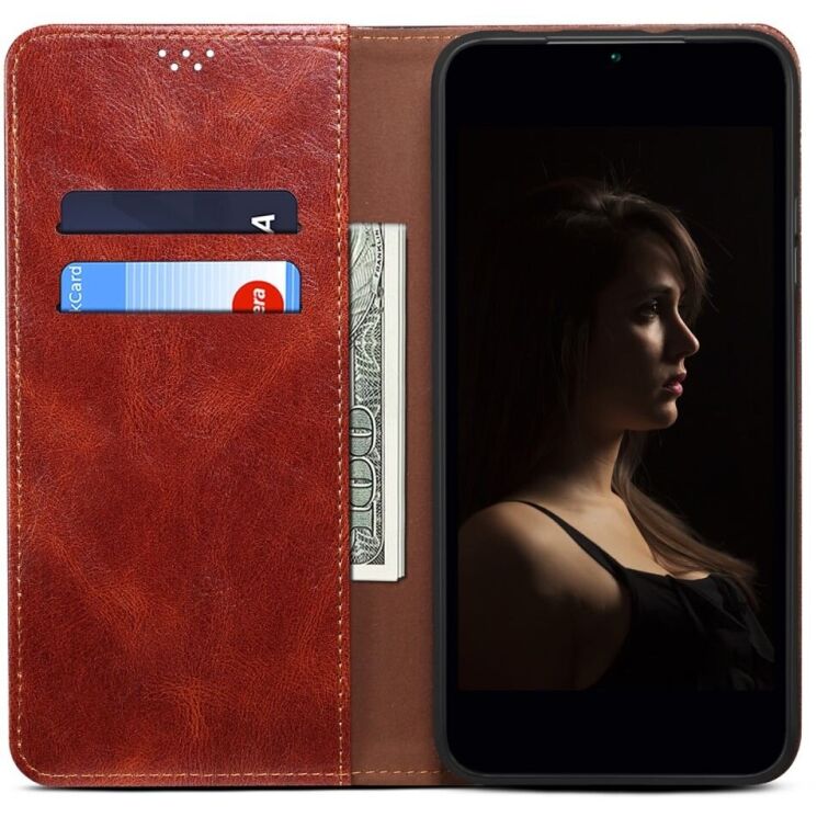 Защитный чехол UniCase Leather Wallet для Xiaomi Redmi Note 14 Pro 5G - Brown: фото 2 из 10