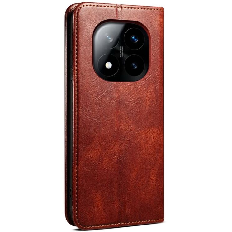 Защитный чехол UniCase Leather Wallet для Xiaomi Redmi Note 14 Pro 5G - Brown: фото 6 из 10