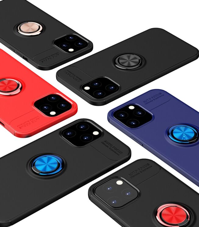 Захисний чохол UniCase Magnetic Ring для Apple iPhone 12 Pro Max - Black / Blue: фото 3 з 14