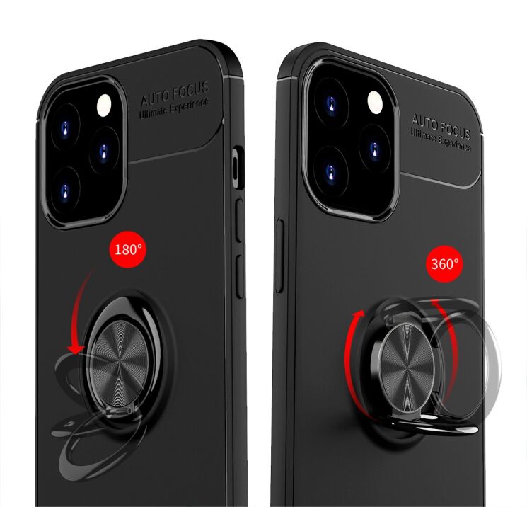 Захисний чохол UniCase Magnetic Ring для Apple iPhone 12 Pro Max - Black / Blue: фото 5 з 14