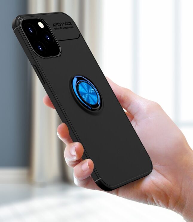 Захисний чохол UniCase Magnetic Ring для Apple iPhone 12 Pro Max - Black / Blue: фото 11 з 14