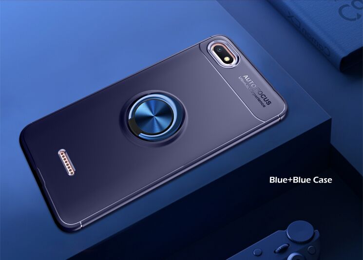 Чехол с магнитным кольцом UniCase Magnetic Ring для Xiaomi Redmi 6A - Blue: фото 2 из 12