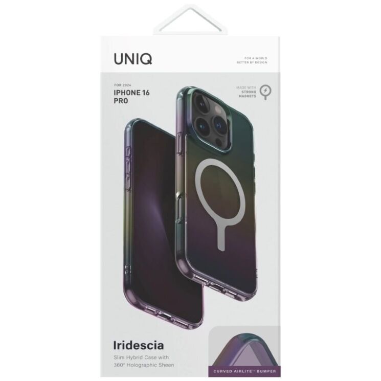 Захисний чохол UNIQ Iridescia для Apple iPhone 16 Pro - Midnight Quartz: фото 4 з 8
