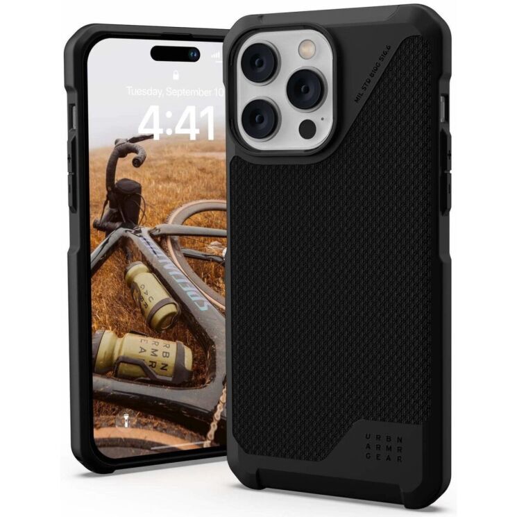 Захисний чохол URBAN ARMOR GEAR (UAG) Metropolis LT MagSafe для Apple iPhone 14 Pro Max (114051113940) - Kevlar Black: фото 1 з 10