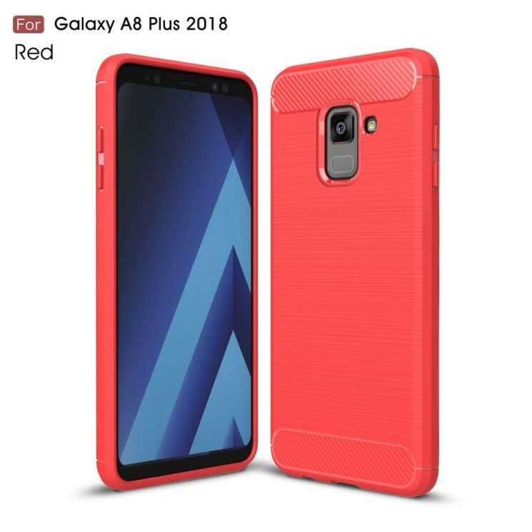 Захисний чохол UniCase Carbon для Samsung Galaxy A8+ 2018 (A730) - Red: фото 1 з 9