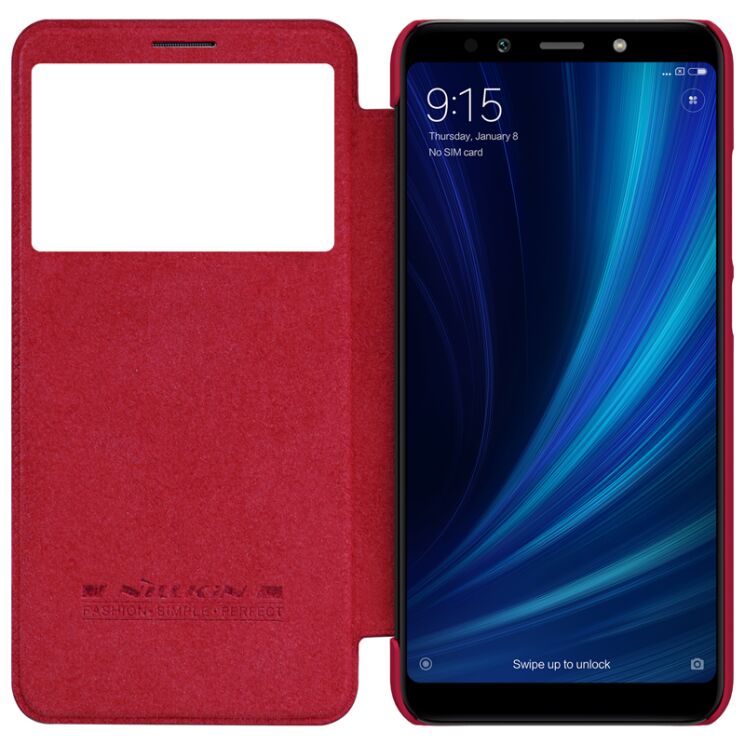 Чехол-книжка NILLKIN Qin Series для Xiaomi Mi 6X / Mi A2 - Red: фото 6 из 15