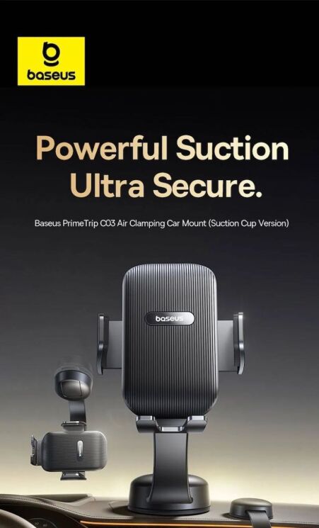 Автомобільний тримач Baseus PrimeTrip C03 (C0013C01) - Black: фото 3 з 15