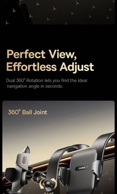 Автомобільний тримач Baseus PrimeTrip C03 (C0013C01) - Black: фото 8 з 15