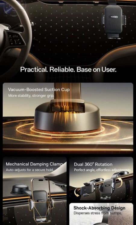 Автомобільний тримач Baseus PrimeTrip C03 (C0013C01) - Black: фото 4 з 15