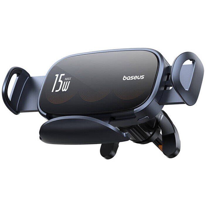 Автомобільний тримач із бездротовою зарядкою Baseus LightChaser Series (C40355901111-00) - Black: фото 2 з 17