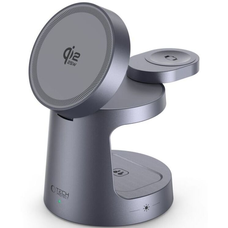 Беспроводное зарядное устройство Tech-Protect 3 in 1 A48 (25W) - Dark Grey: фото 2 из 10