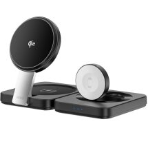Беспроводное зарядное устройство WIWU Wi-W028 QI2 3 in 1 (15W) - Black: фото 1 из 5