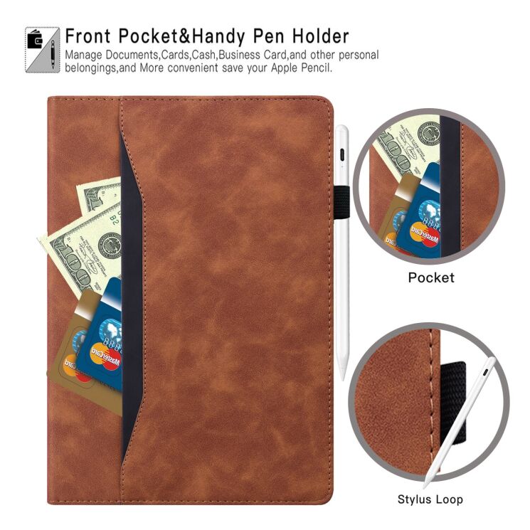 Чехол Deexe Business Style для Samsung Galaxy Tab S9 FE / Tab S10 Lite / Tab S10 FE - Brown: фото 11 з 13