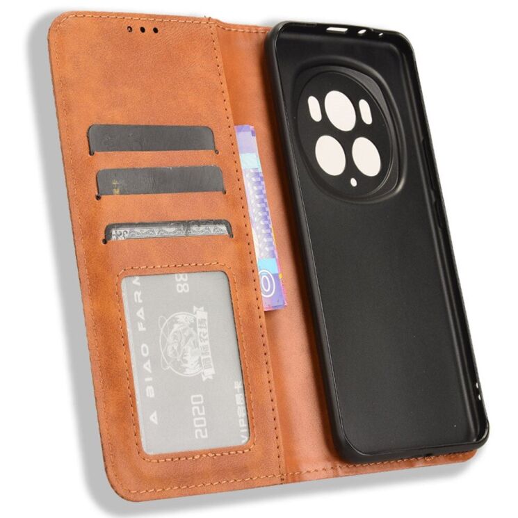 Чохол Deexe Retro Style для Honor Magic 6 Pro - Brown: фото 4 з 7