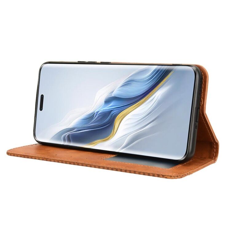 Чохол Deexe Retro Style для Honor Magic 6 Pro - Brown: фото 3 з 7