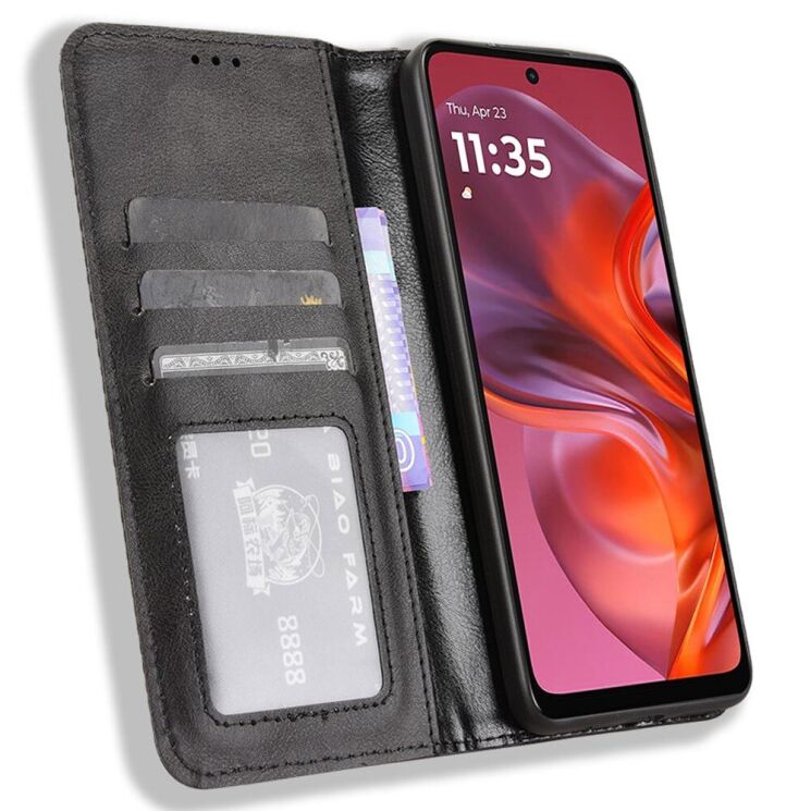 Чохол Deexe Retro Style для Motorola Moto G05 / Moto E15 - Black: фото 2 з 7