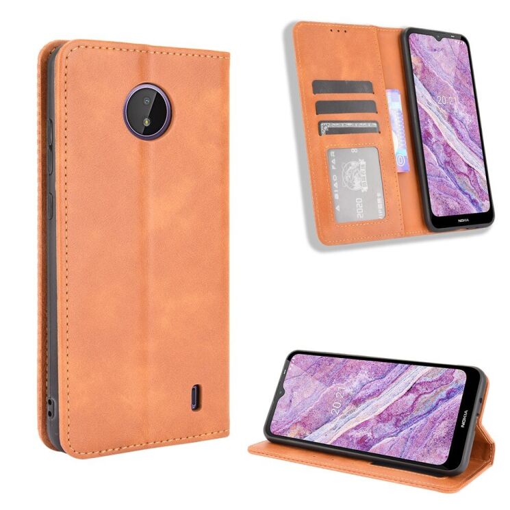 Чохол Deexe Retro Style для Nokia C10 / C20 - Brown: фото 7 з 17