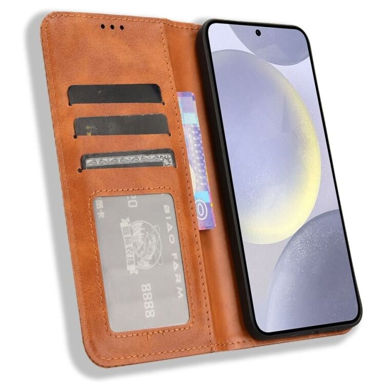 Чохол Deexe Retro Style для Samsung Galaxy S24 FE (S721) - Brown: фото 2 з 7