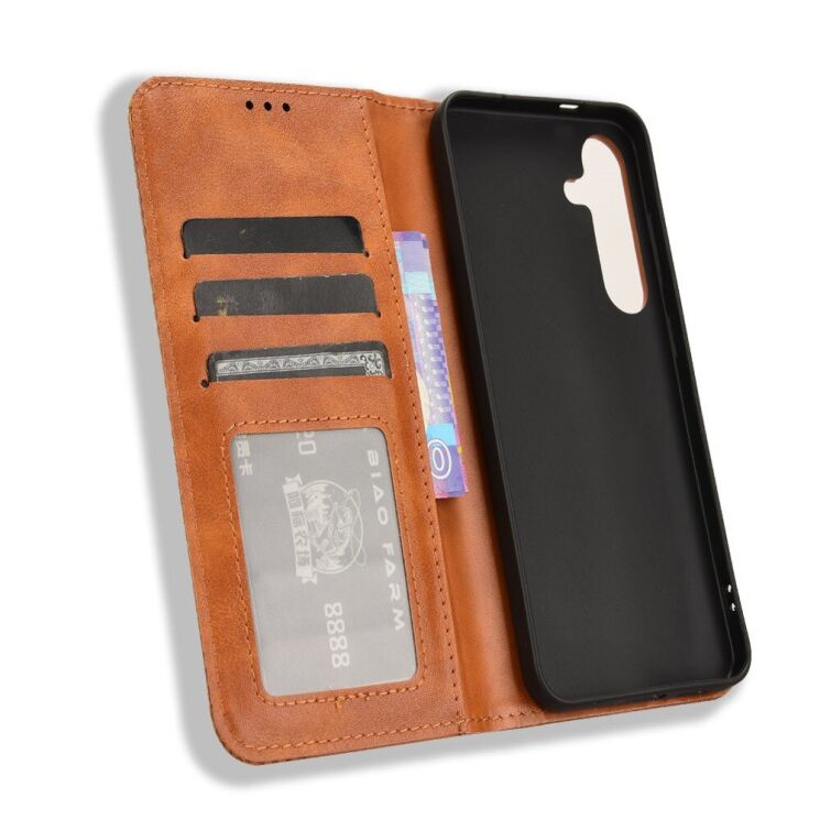 Чохол Deexe Retro Style для Samsung Galaxy S24 FE (S721) - Brown: фото 4 з 7