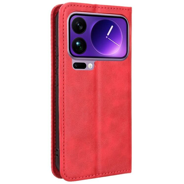 Чехол-книжка Deexe Retro Style для Xiaomi 17 Pro - Red: фото 8 из 19