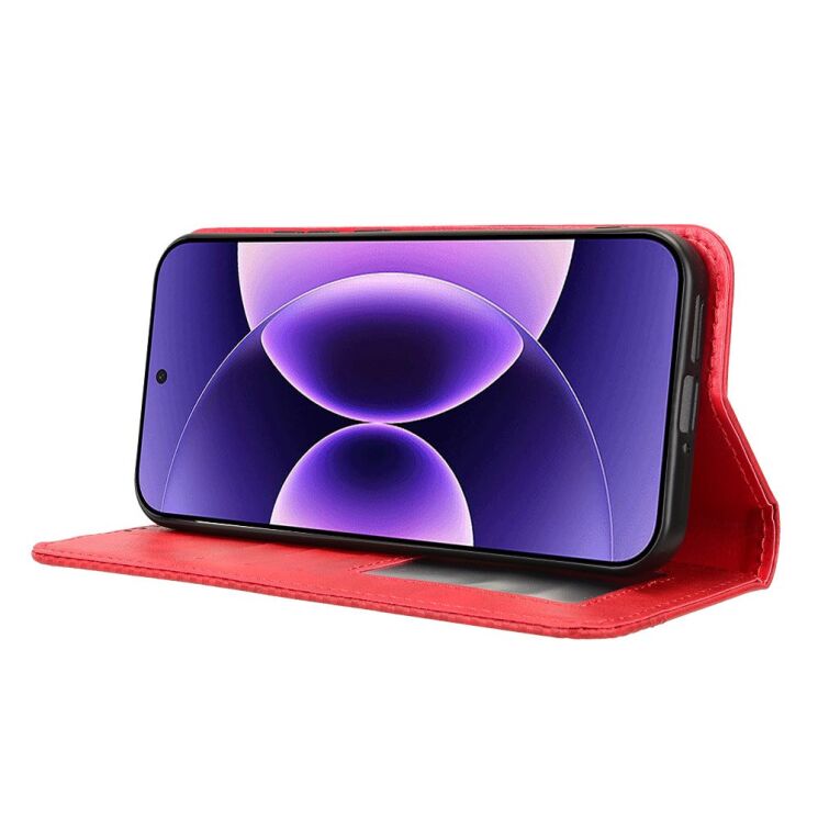 Чехол-книжка Deexe Retro Style для Xiaomi 17 Pro - Red: фото 7 из 19