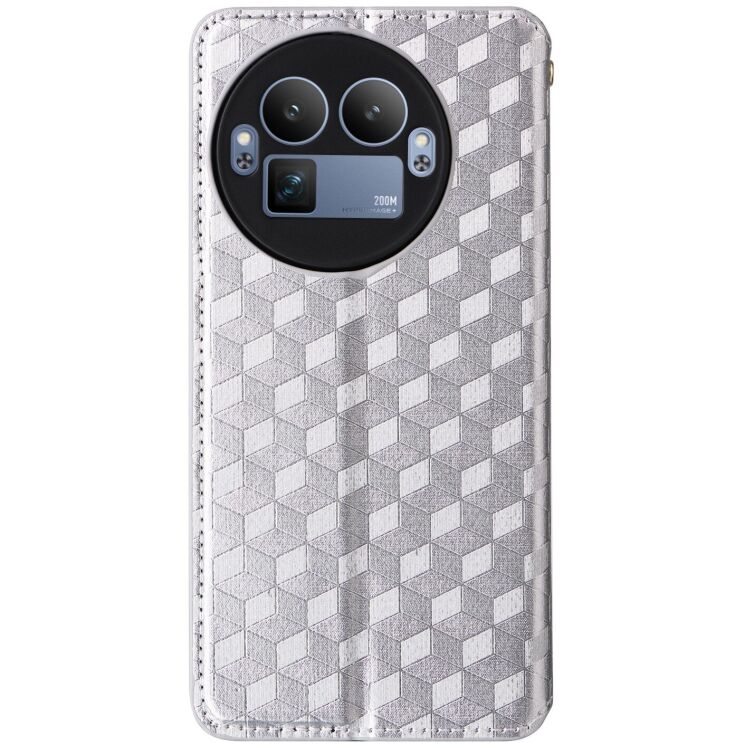 Чехол Deexe Rhombus Book для Realme GT 8 Pro - Silver: фото 8 з 8