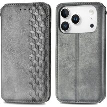 Чохол Deexe Rhombus Wallet для iPhone 18 Pro Max / 17 Pro Max - Grey: фото 1 з 6