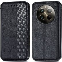 Чехол Deexe Rhombus Wallet для Realme 12 / 12 Plus - Black: фото 1 из 6