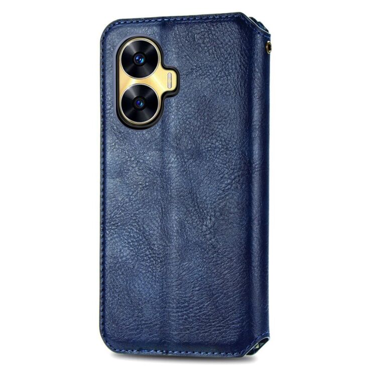 Чохол Deexe Rhombus Wallet для Realme C55 - Blue: фото 6 з 9