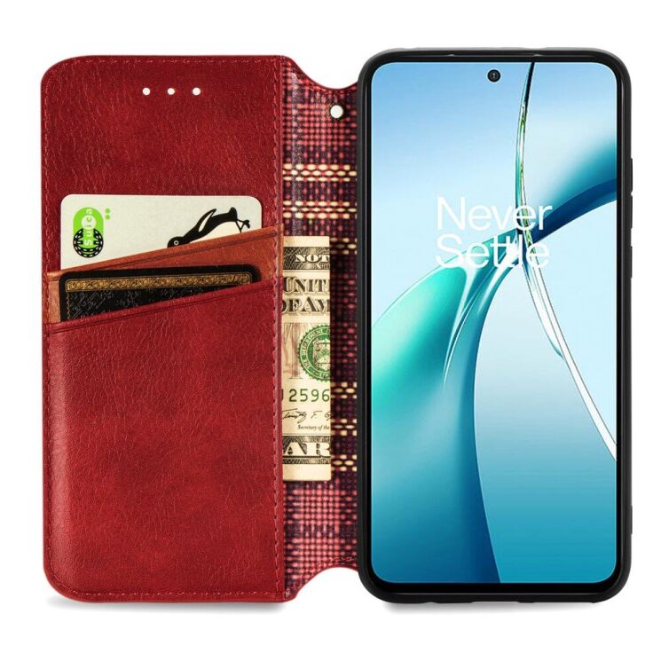 Чехол Deexe Rhombus Wallet для Realme C75 - Red: фото 3 из 9