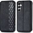 Чехол Deexe Rhombus Wallet для Samsung Galaxy A55 (A556) - Black (348181B)