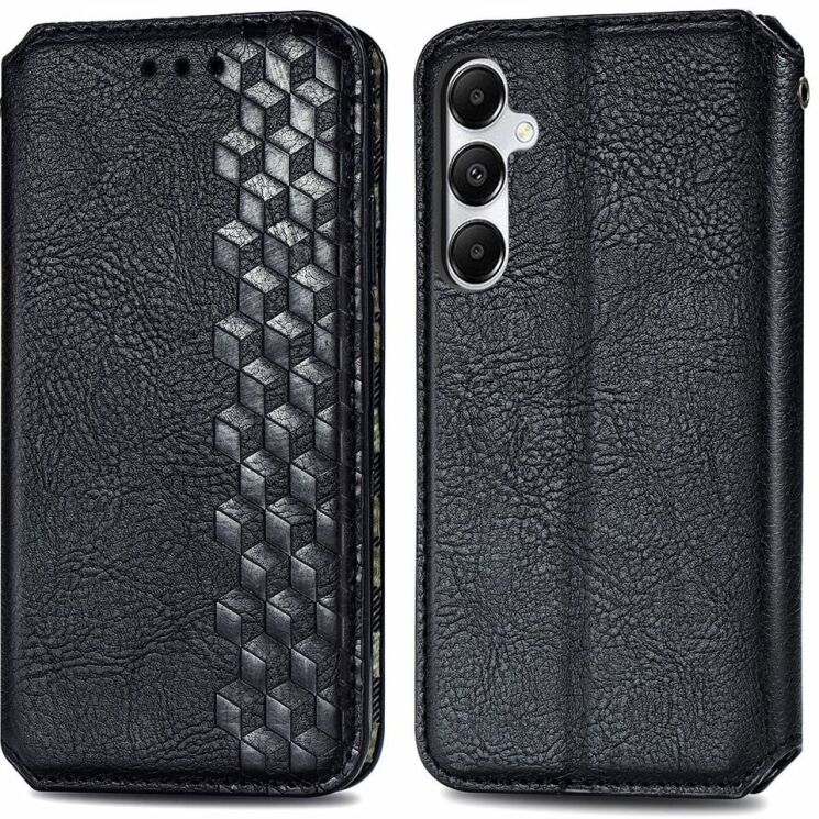 Чехол Deexe Rhombus Wallet для Samsung Galaxy A55 (A556) - Black: фото 1 из 6