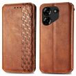 Чехол Deexe Rhombus Wallet для TECNO Pova 5 - Brown (333621Z)