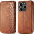 Чехол Deexe Rhombus Wallet для TECNO Spark 20 Pro - Brown (345422Z)