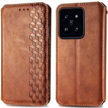 Чехол Deexe Rhombus Wallet для Xiaomi 14T Pro - Brown: фото 1 из 9