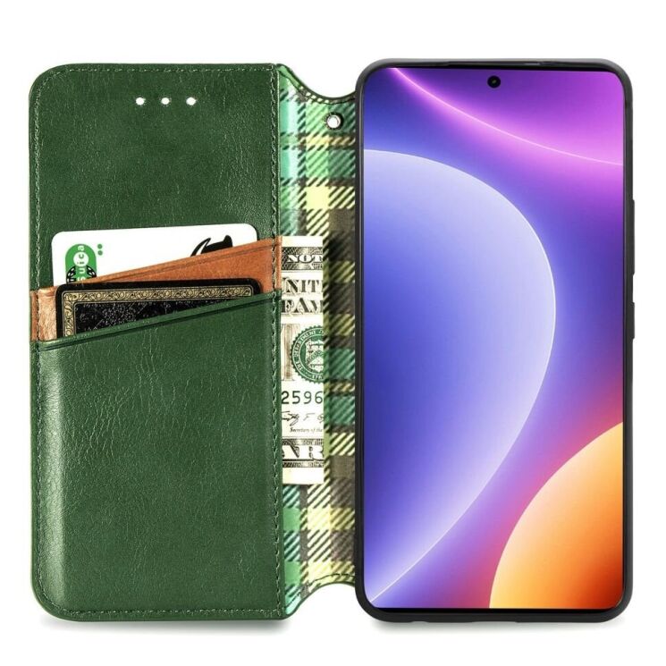 Чехол Deexe Rhombus Wallet для Xiaomi Poco F5 / Redmi Note 12 Turbo - Green: фото 2 из 6
