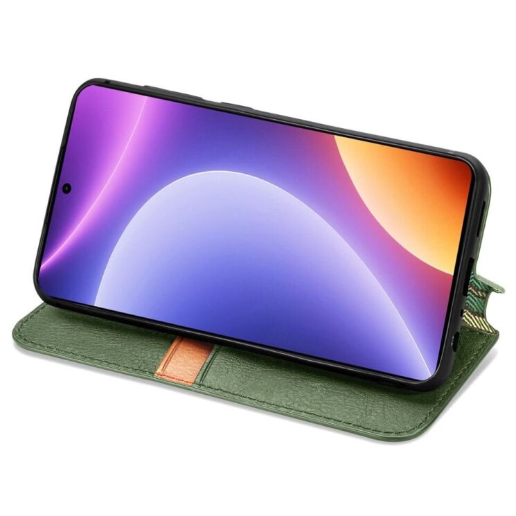 Чехол Deexe Rhombus Wallet для Xiaomi Poco F5 / Redmi Note 12 Turbo - Green: фото 3 из 6