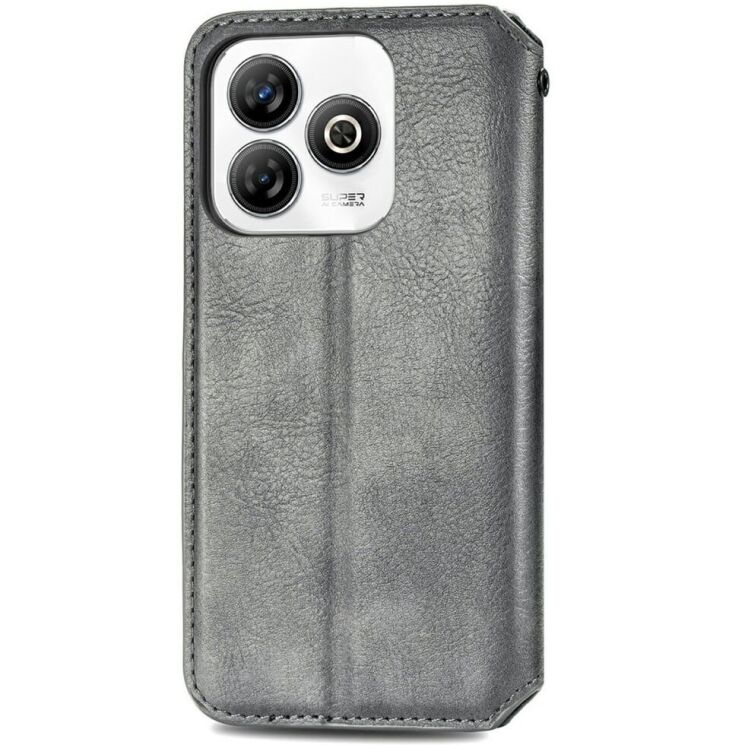Чохол Deexe Rhombus Wallet для ZTE Blade A75 - Grey: фото 5 з 9