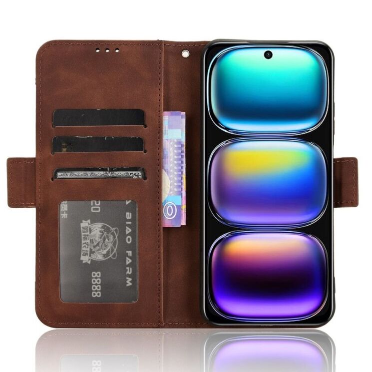 Чехол Deexe Wallet Stand для Infinix Smart 9 (X6532) / Hot 50i (X6531) - Brown: фото 3 из 7
