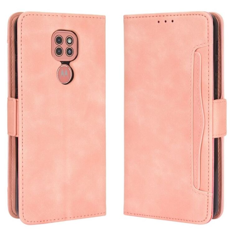 Чохол-книжка з кишеньками Deexe Wallet Stand для Motorola Moto E7 Plus / Moto G9 Play - Pink: фото 8 з 12