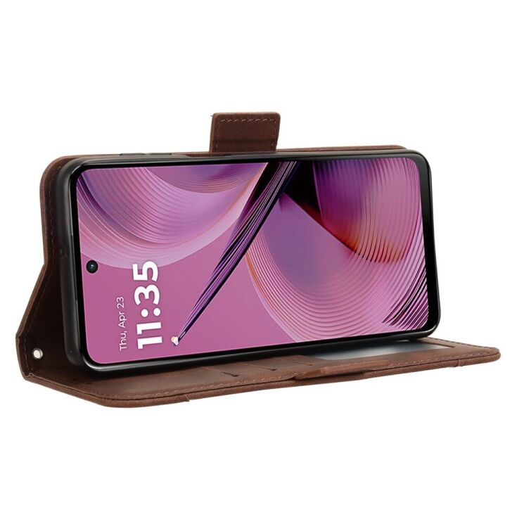 Чехол Deexe Wallet Stand для Motorola Moto G55 - Brown: фото 4 из 7