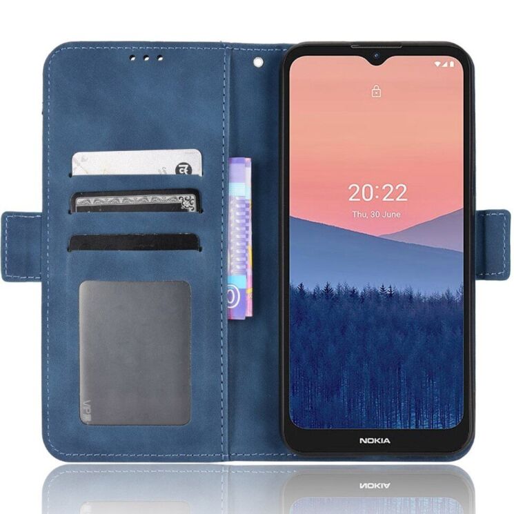 Чехол Deexe Wallet Stand для Nokia C21 - Blue: фото 6 из 11