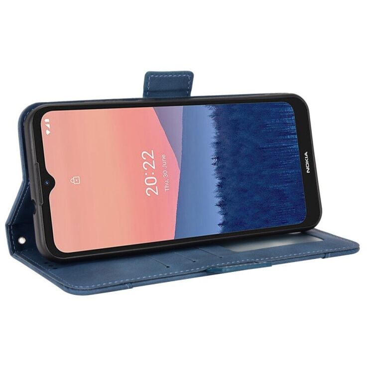 Чехол Deexe Wallet Stand для Nokia C21 - Blue: фото 5 из 11