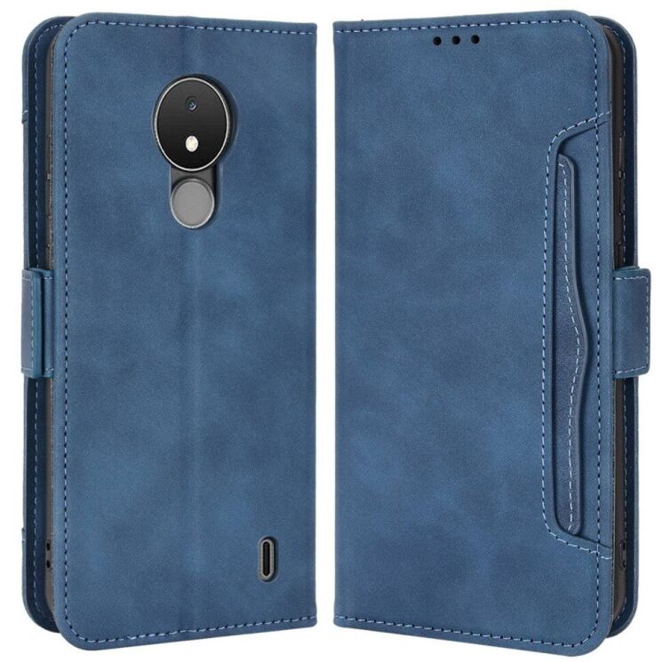 Чехол Deexe Wallet Stand для Nokia C21 - Blue: фото 1 из 11