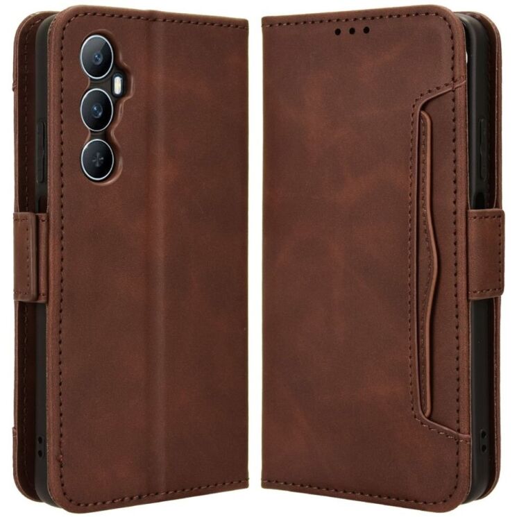 Чехол Deexe Wallet Stand для Realme C65 - Brown: фото 1 из 8