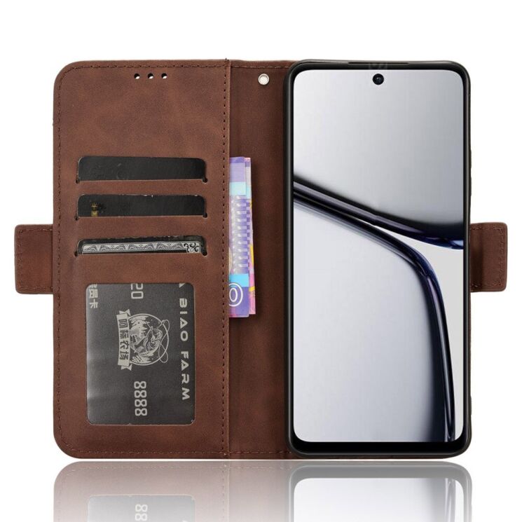 Чехол Deexe Wallet Stand для Realme C65 - Brown: фото 2 из 8