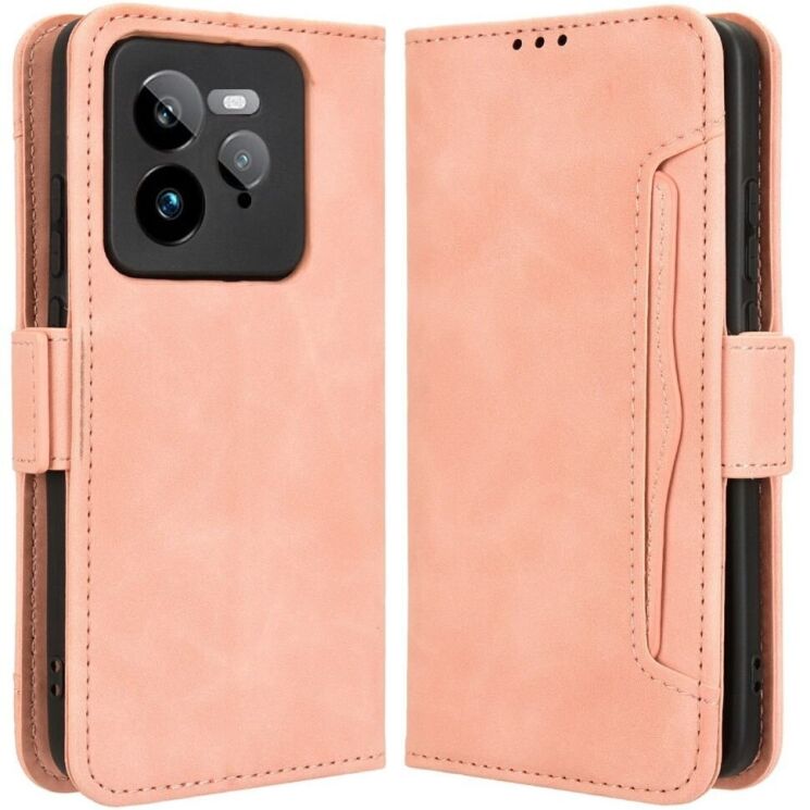 Чехол Deexe Wallet Stand для Realme GT 7 Pro - Pink: фото 1 из 7